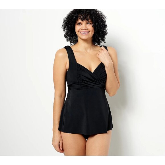 Kim Gravel x Swimsuits For All Wrap Sweetheart and Brief Set Onyx Reg 16 A480671 - Picture 1 of 1
